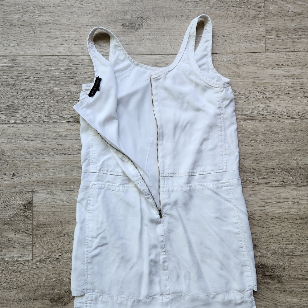 Banana Republic White Shift Dress Womens 2 Tank Sleeveless Zipper Beach Summer - Picture 7 of 10